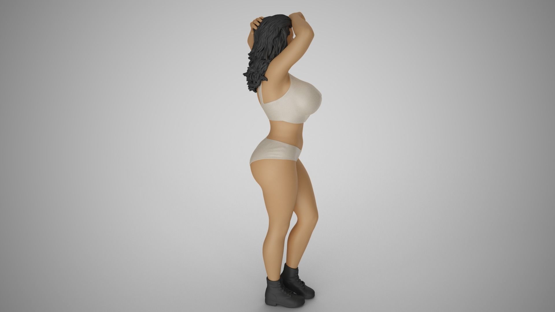 Girl Looking at Horizon 3D print model_10