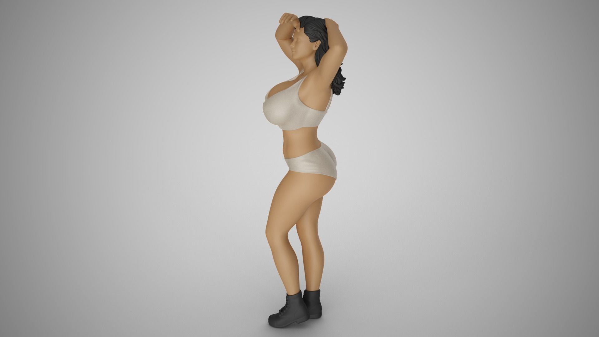 Girl Looking at Horizon 3D print model_6