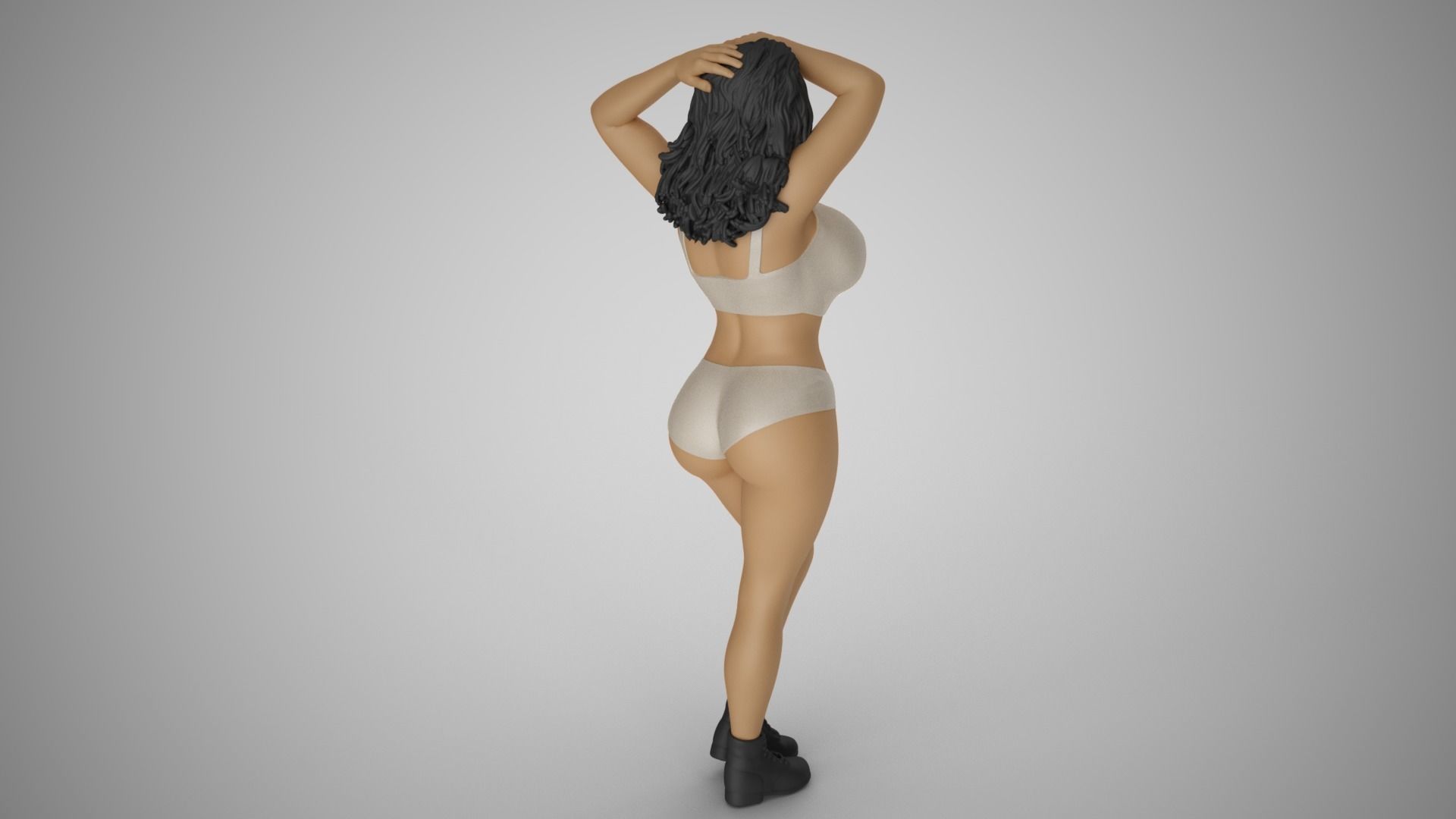 Girl Looking at Horizon 3D print model_9