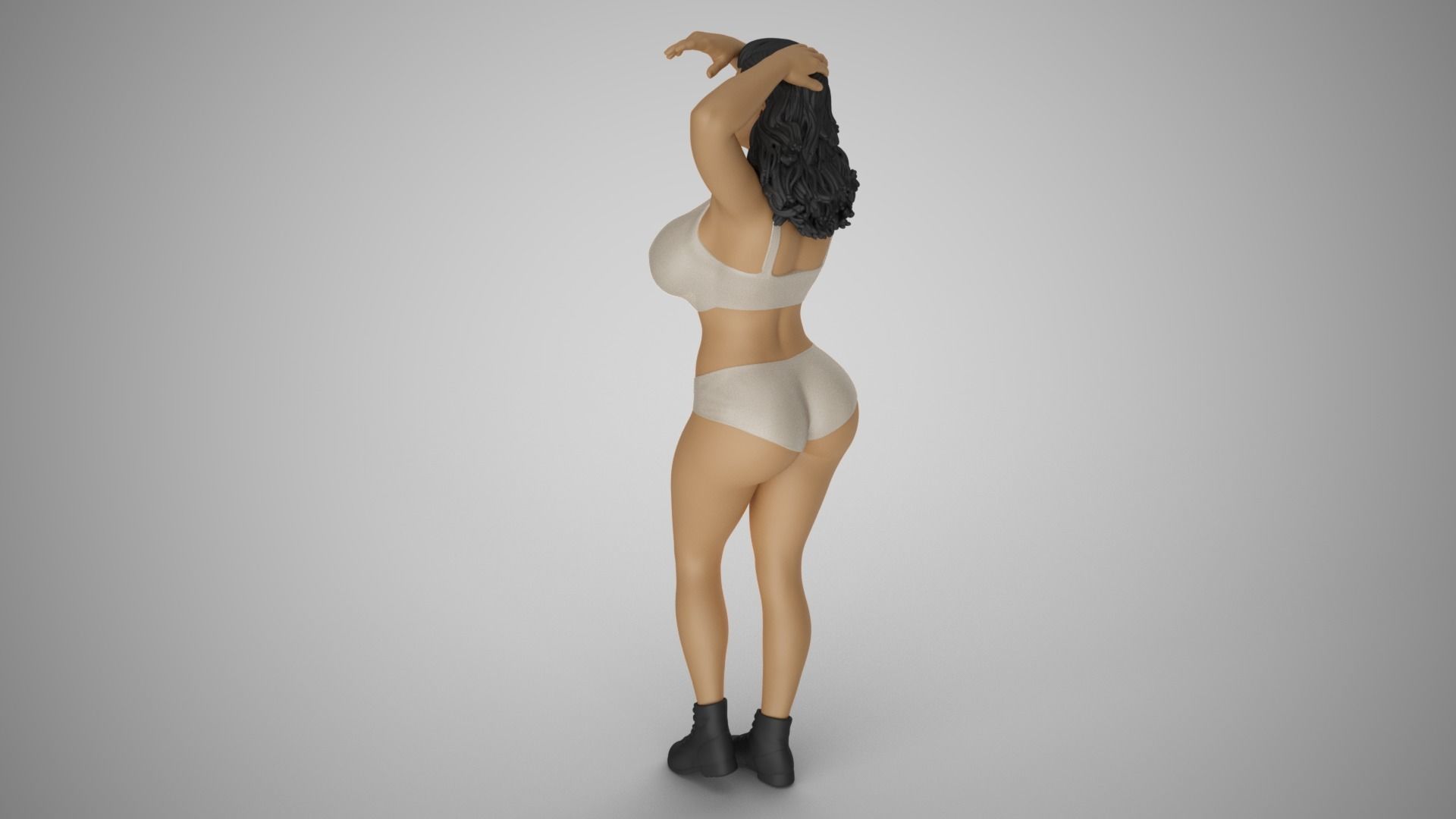 Girl Looking at Horizon 3D print model_7