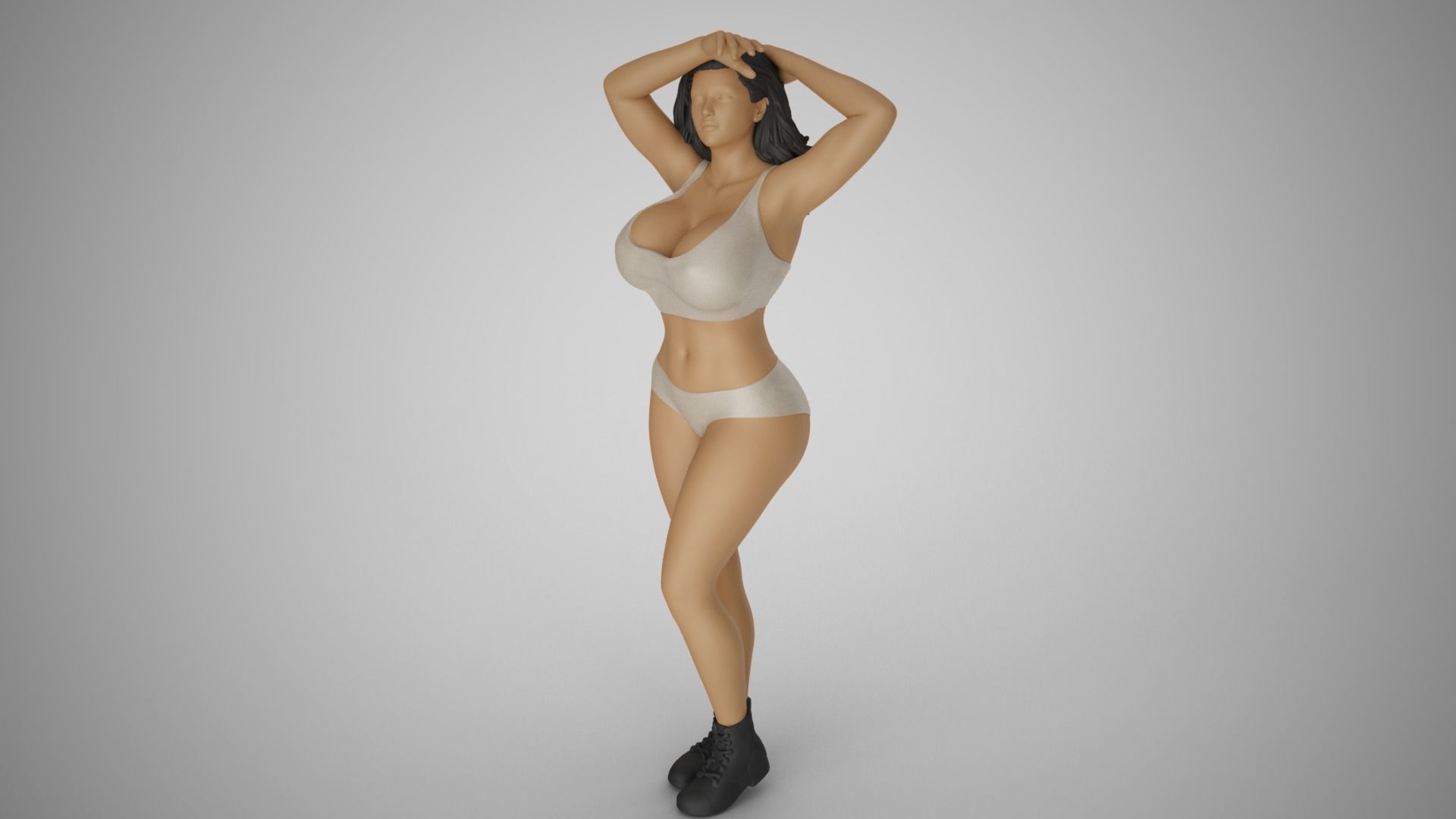 Girl Looking at Horizon 3D print model_5