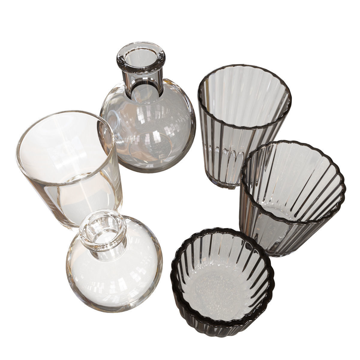 Lehome V1330 Vases on Stand Set 3D model_4