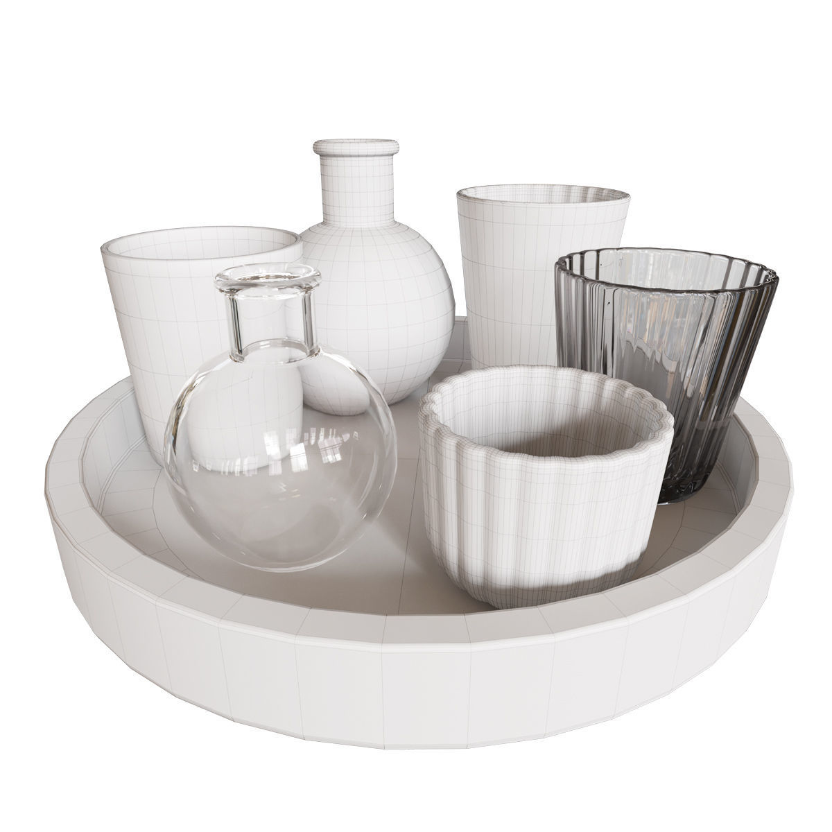 Lehome V1330 Vases on Stand Set 3D model_5