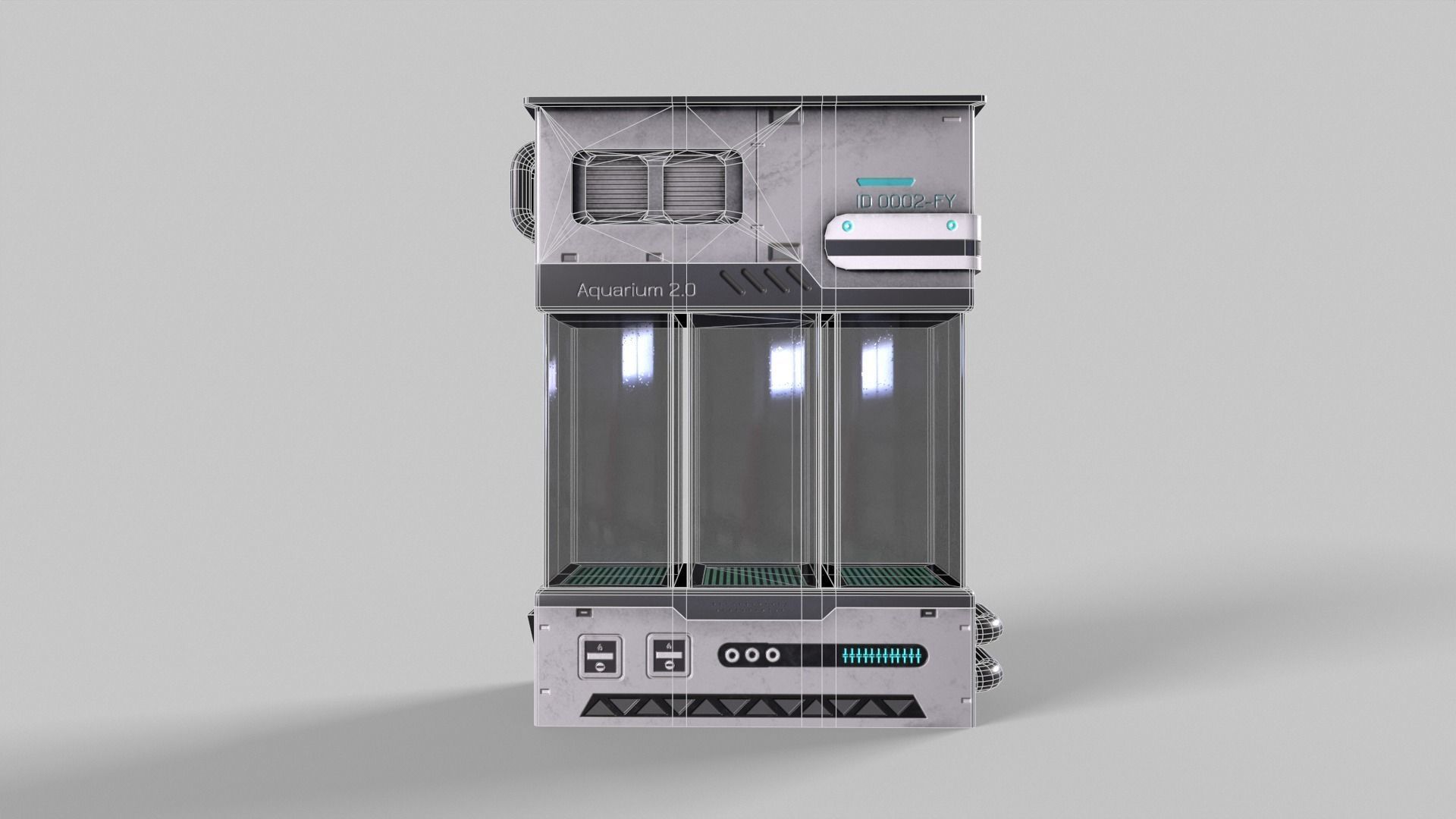 Sci-Fi Aquarium Low-poly 3D model_7