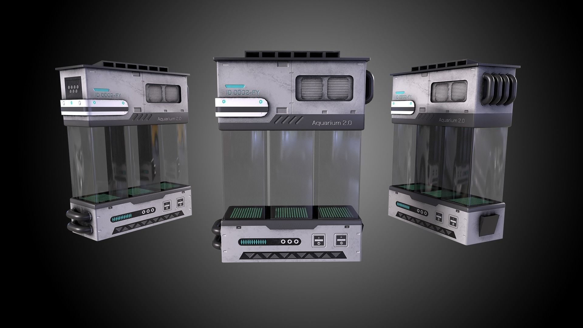 Sci-Fi Aquarium Low-poly 3D model_1