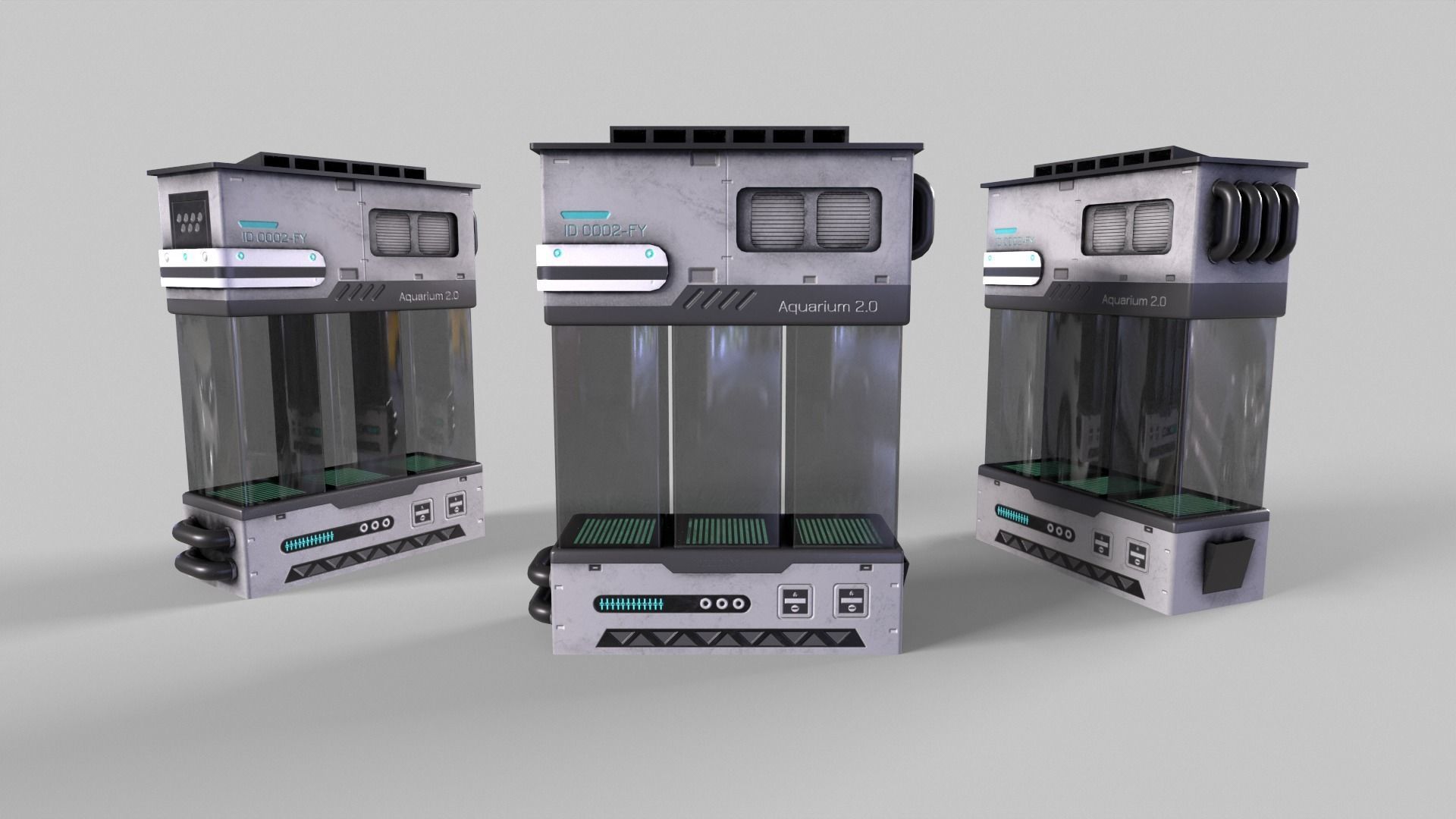 Sci-Fi Aquarium Low-poly 3D model_4