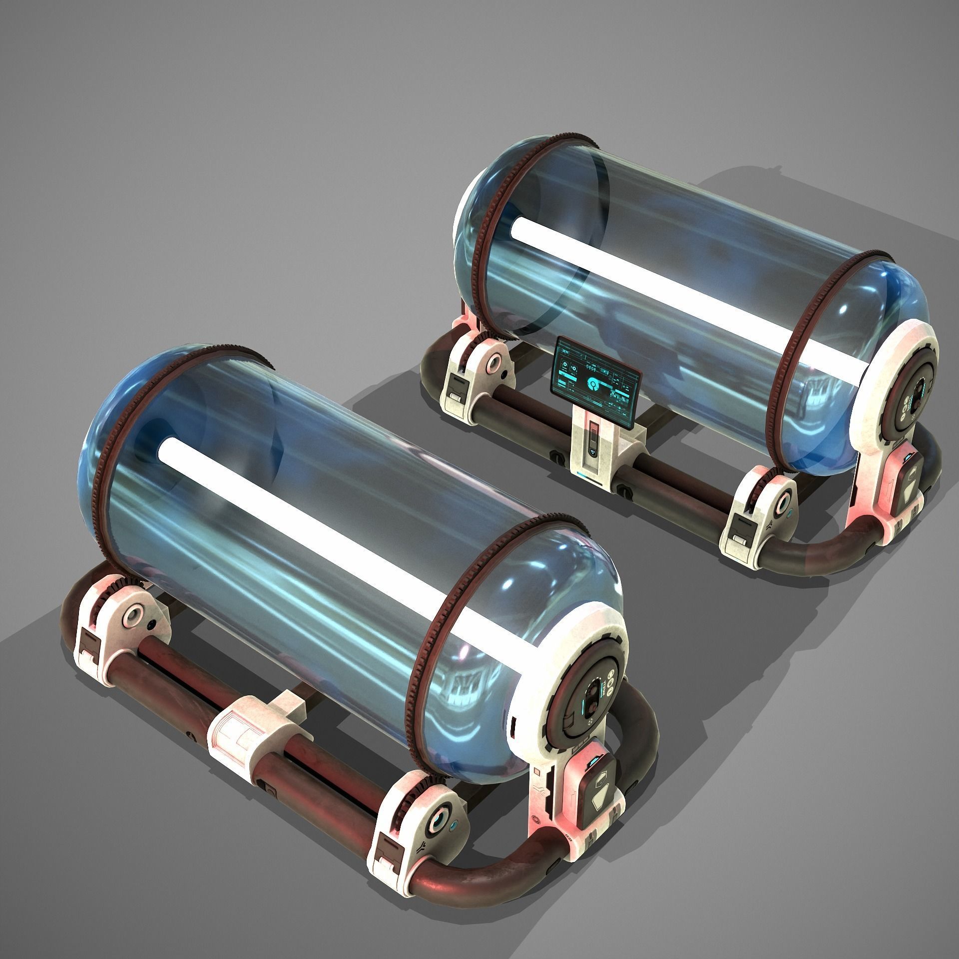 Sci-fi Tube Low-poly 3D model_9