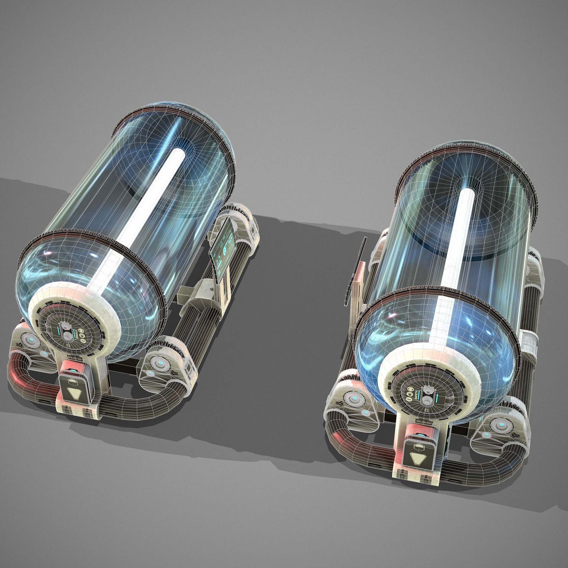 Sci-fi Tube Low-poly 3D model_14