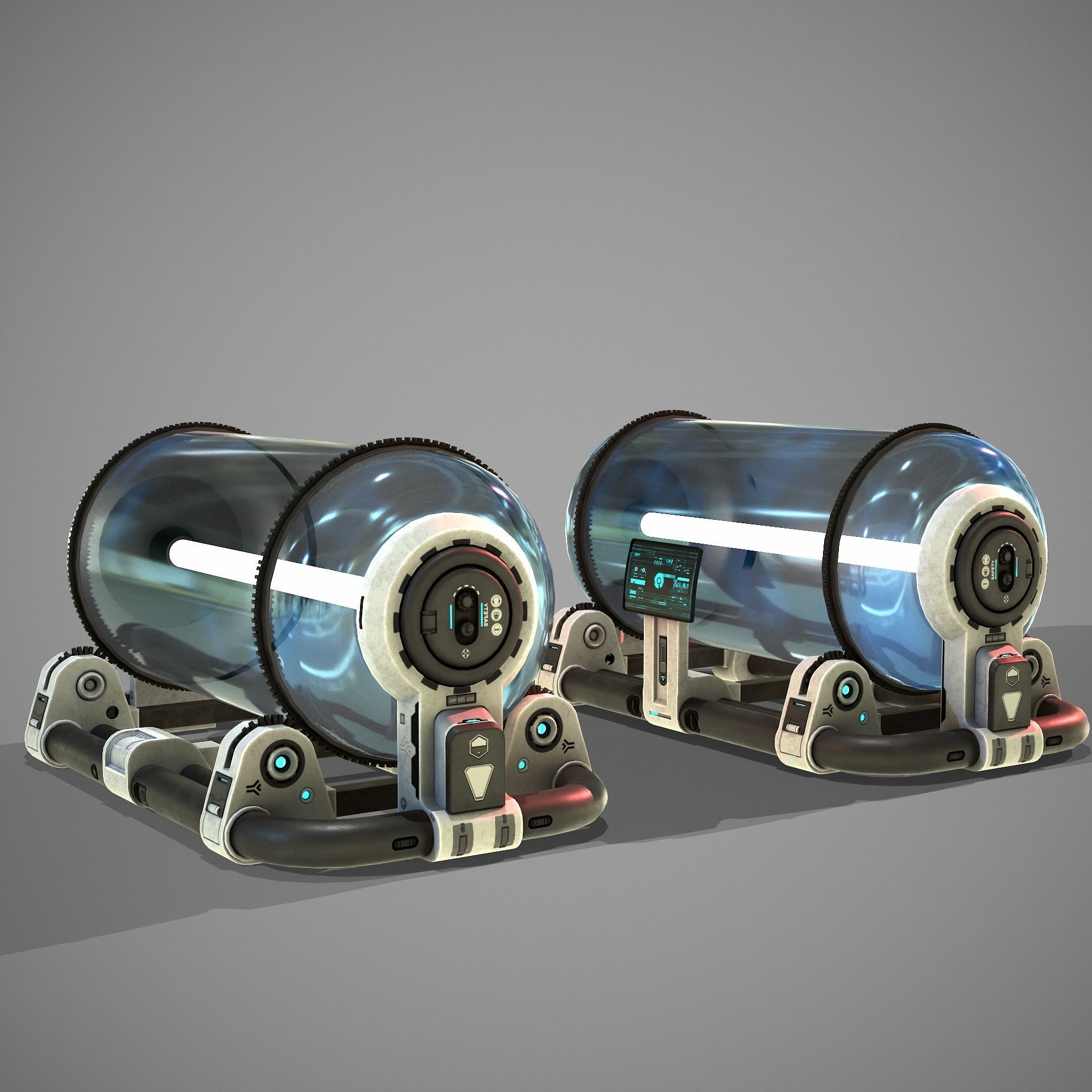 Sci-fi Tube Low-poly 3D model_6