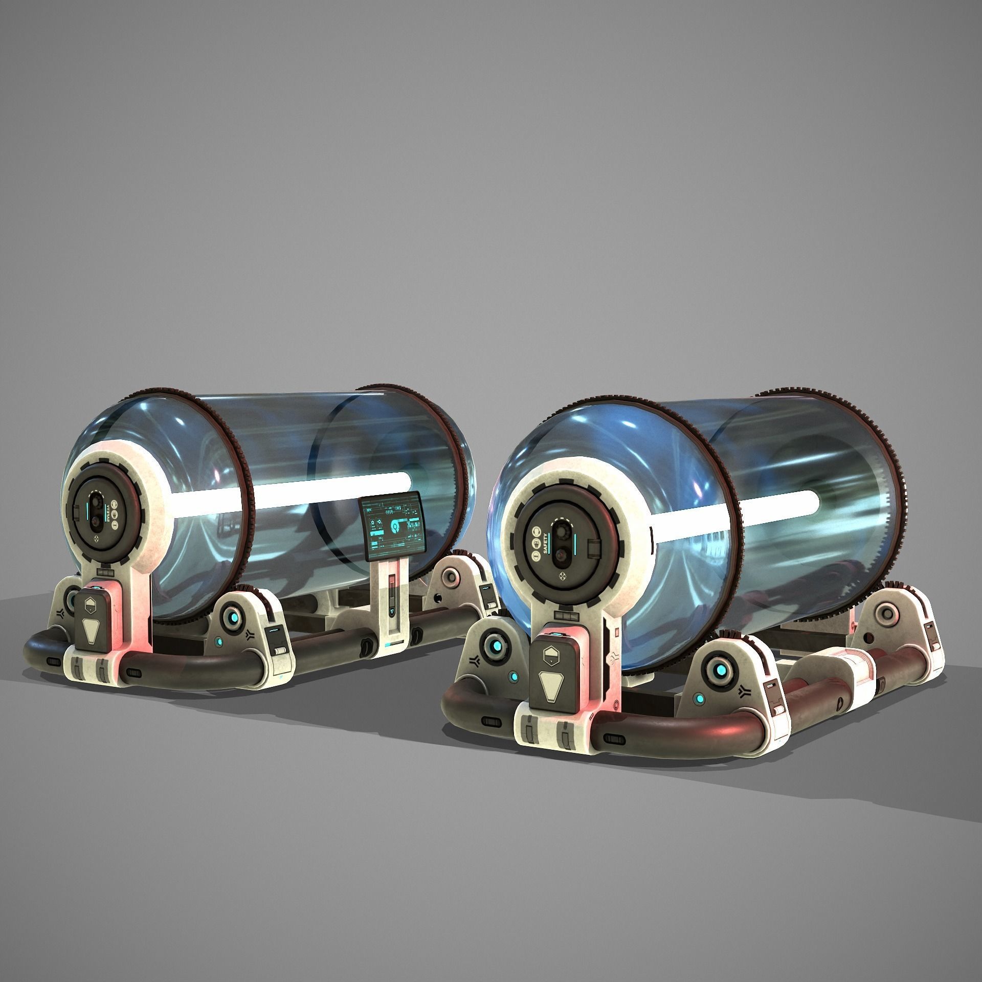 Sci-fi Tube Low-poly 3D model_7