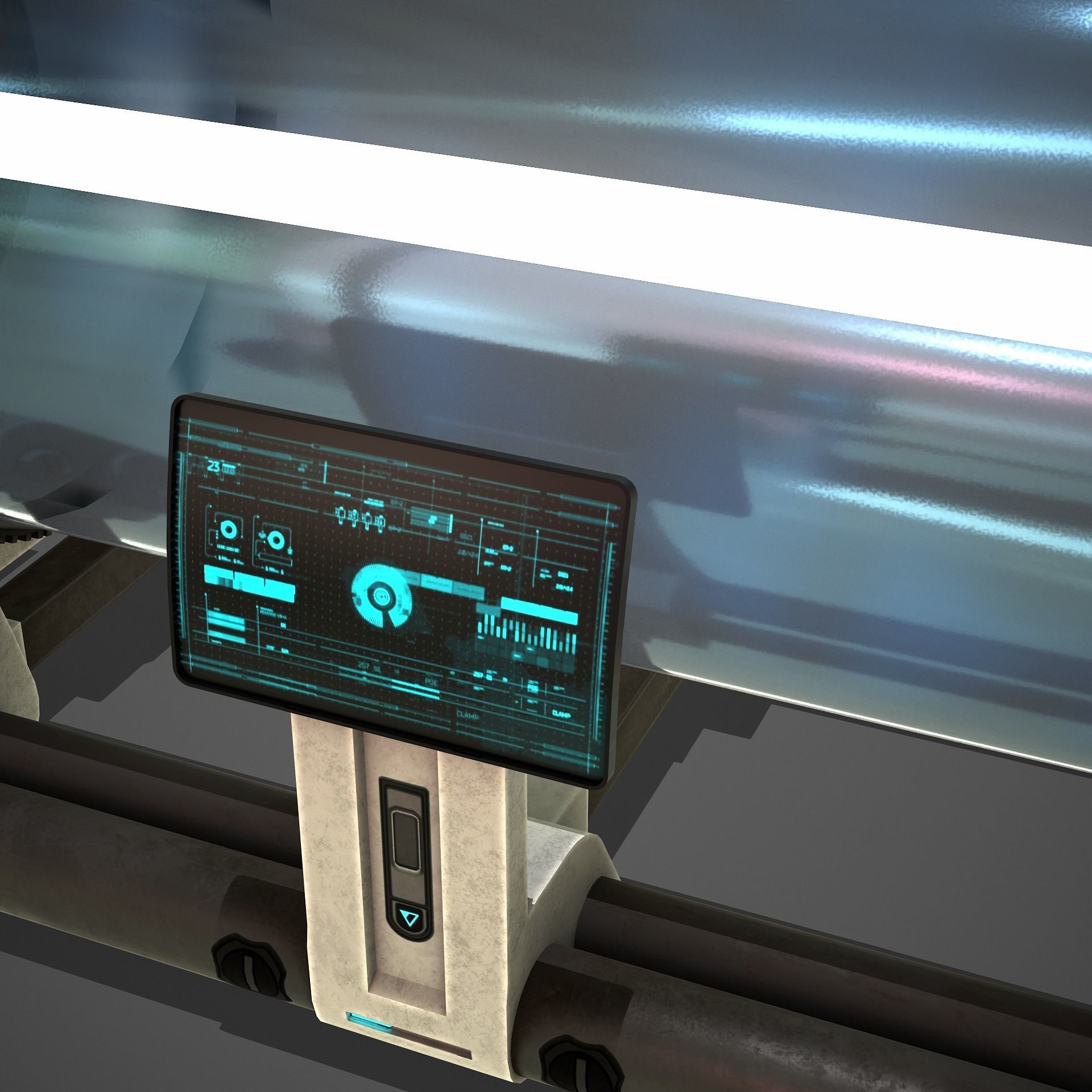 Sci-fi Tube Low-poly 3D model_2