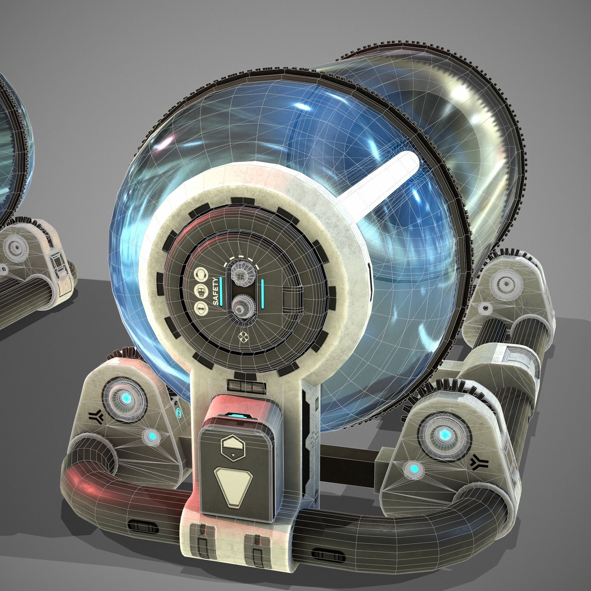 Sci-fi Tube Low-poly 3D model_15