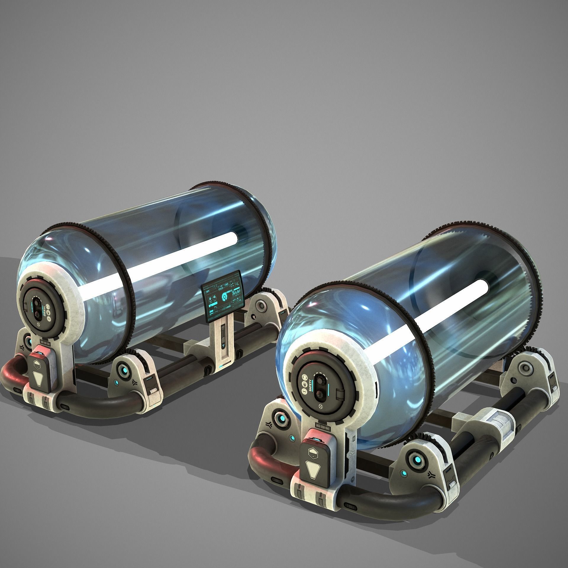 Sci-fi Tube Low-poly 3D model_4