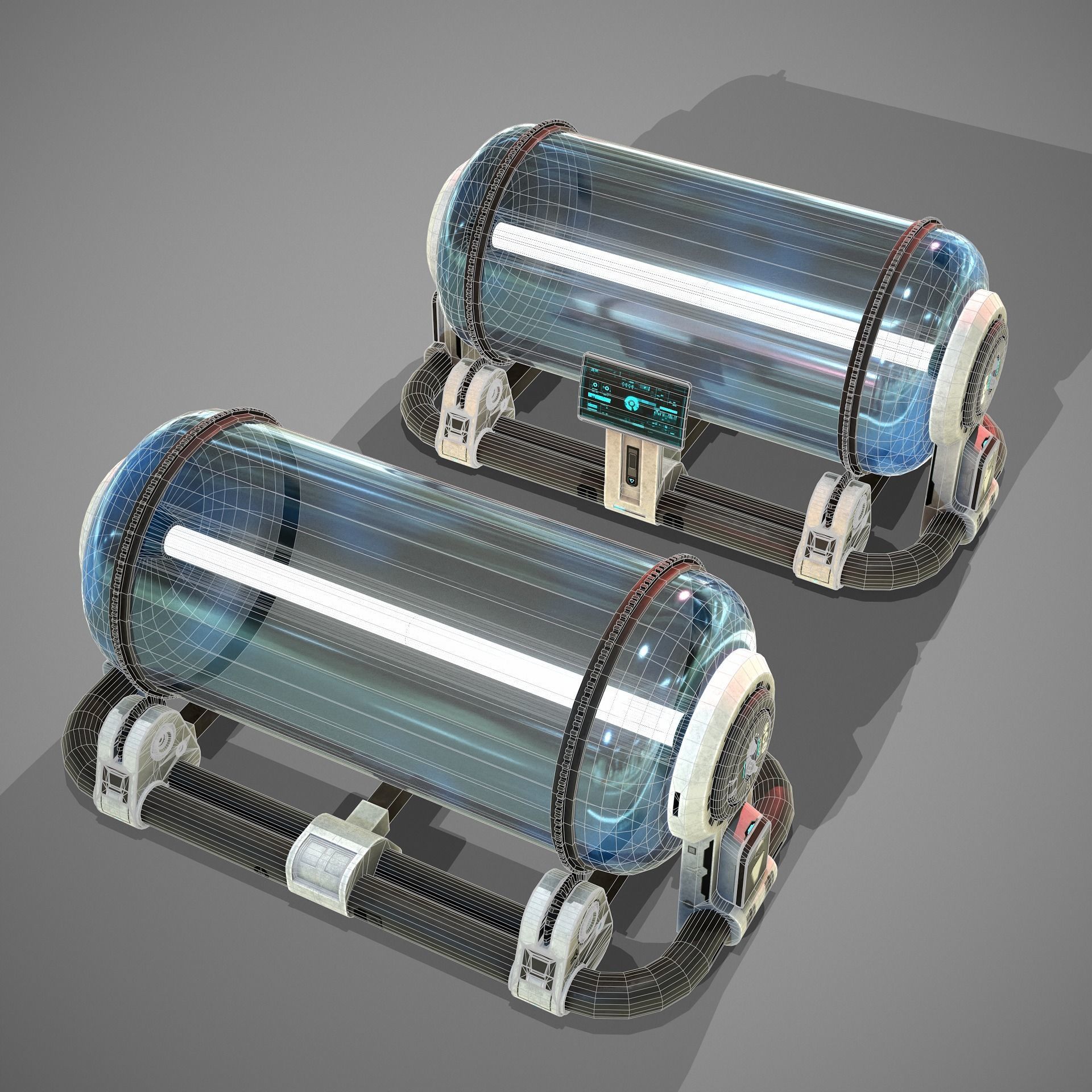 Sci-fi Tube Low-poly 3D model_11