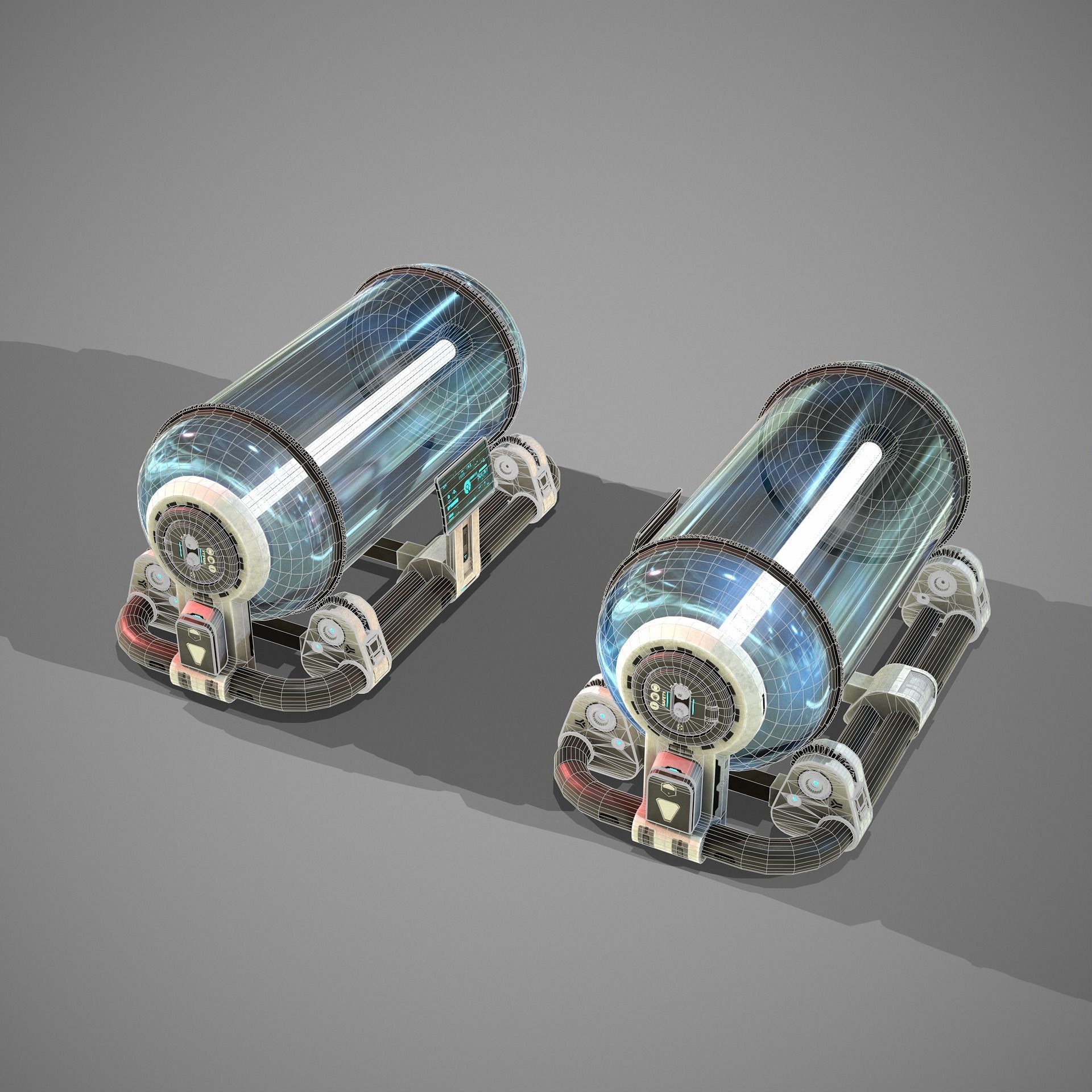 Sci-fi Tube Low-poly 3D model_12