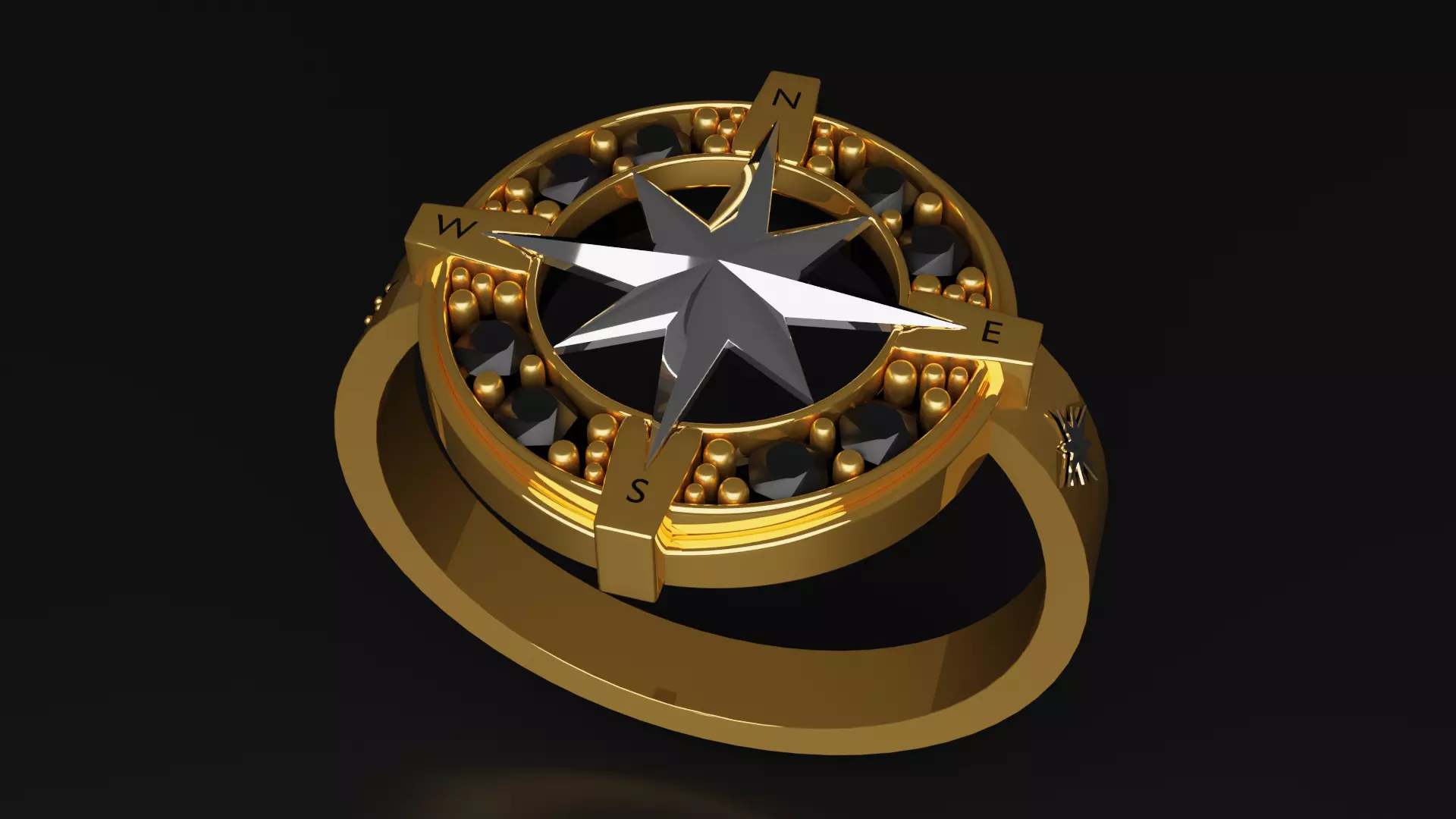 ANILLO MIGUEL - Compass Ring Free low-poly 3D model