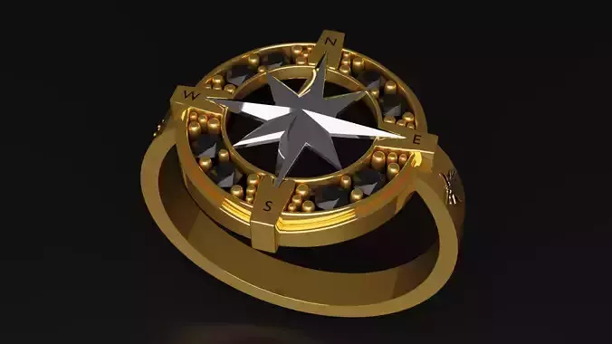 ANILLO MIGUEL - Compass Ring Free low-poly 3D model