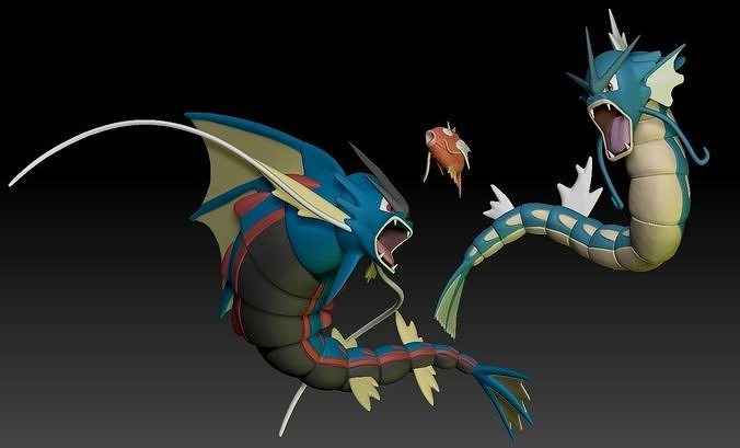 Pokemon Magikarp Gyarados Mega Evolution 3D print model