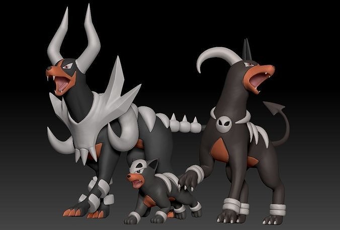 Pokemon Houndour Houndoom Mega Evolution 3D print model