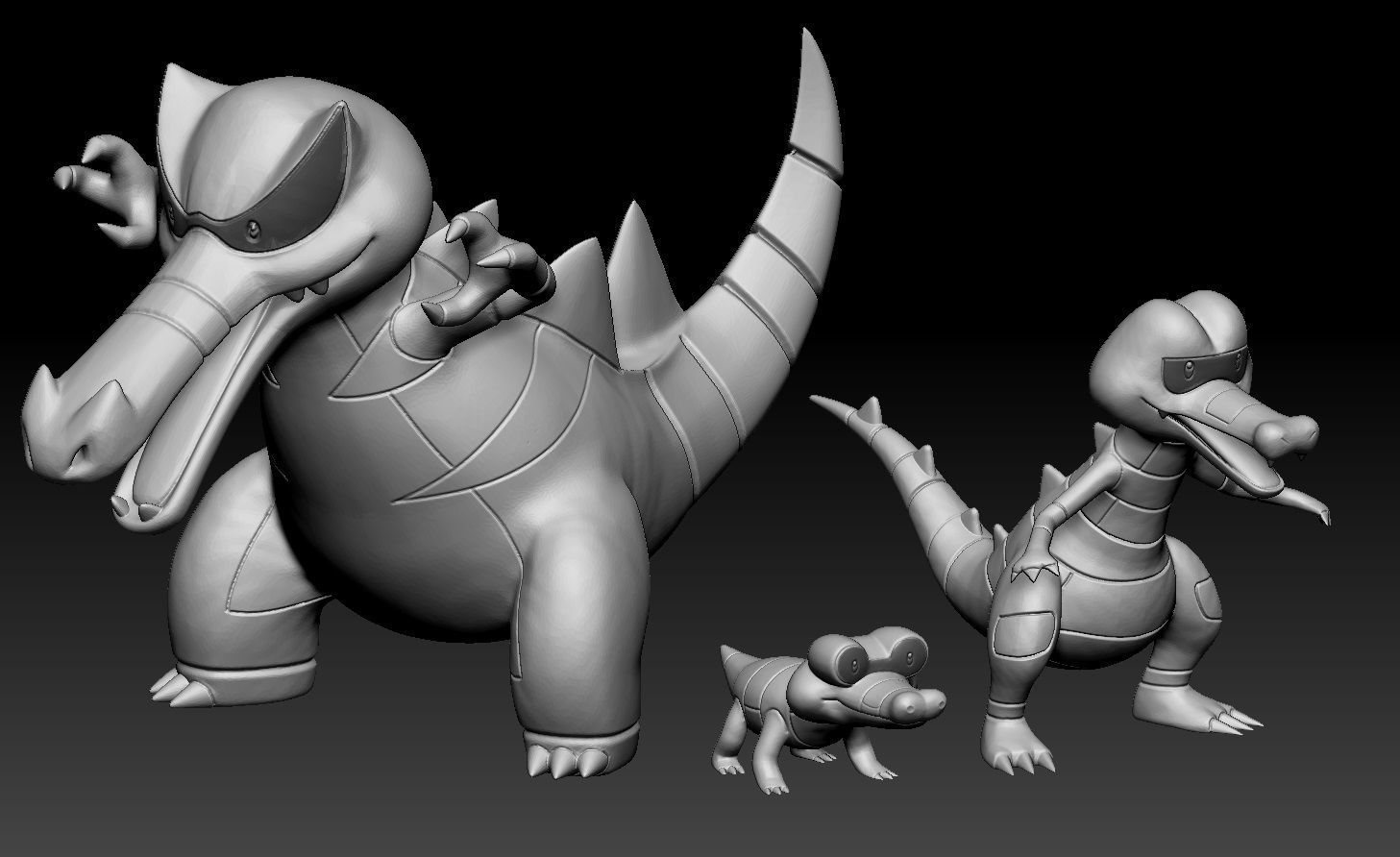 Pokemon Sandile Krokorok Krookodile 3D print model_2