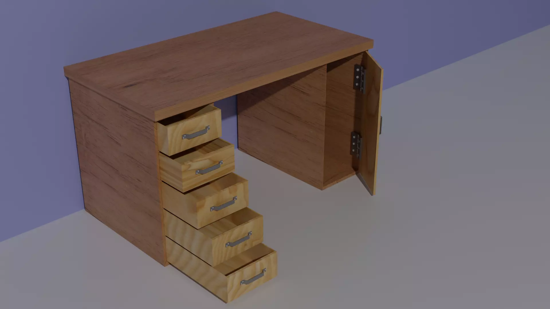 Computer Table Low-poly 3D model
