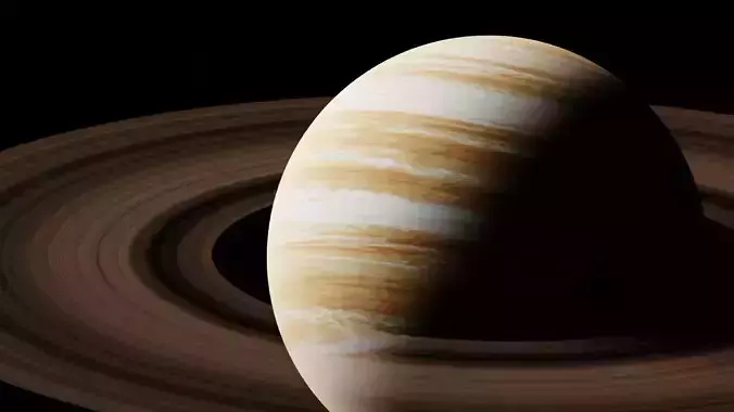 16K Photorealistic Fictional Gas Giant 1 with Rings