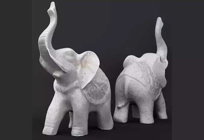 Indian elephant made of stone