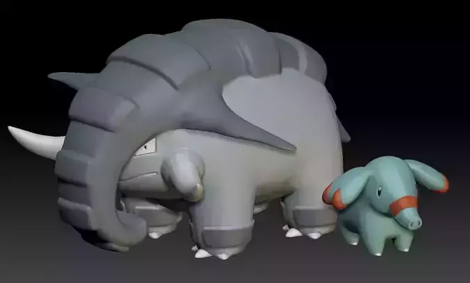 Pokemon Phanpy Donphan 3D print model