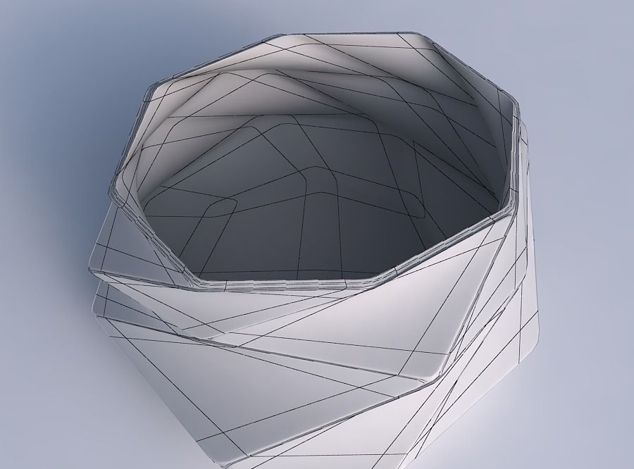 Bowl twisted elipse with huge plates 3D print model_6