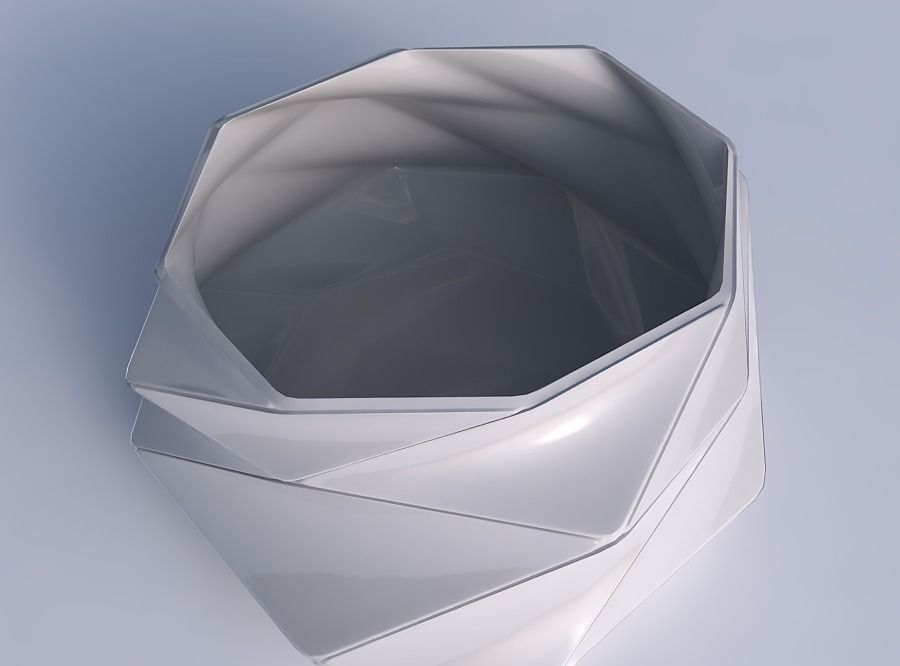 Bowl twisted elipse with huge plates 3D print model_1