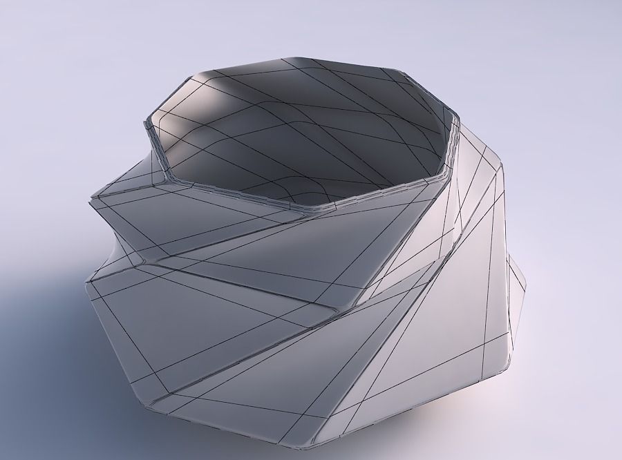 Bowl twisted elipse with huge plates 3D print model_5