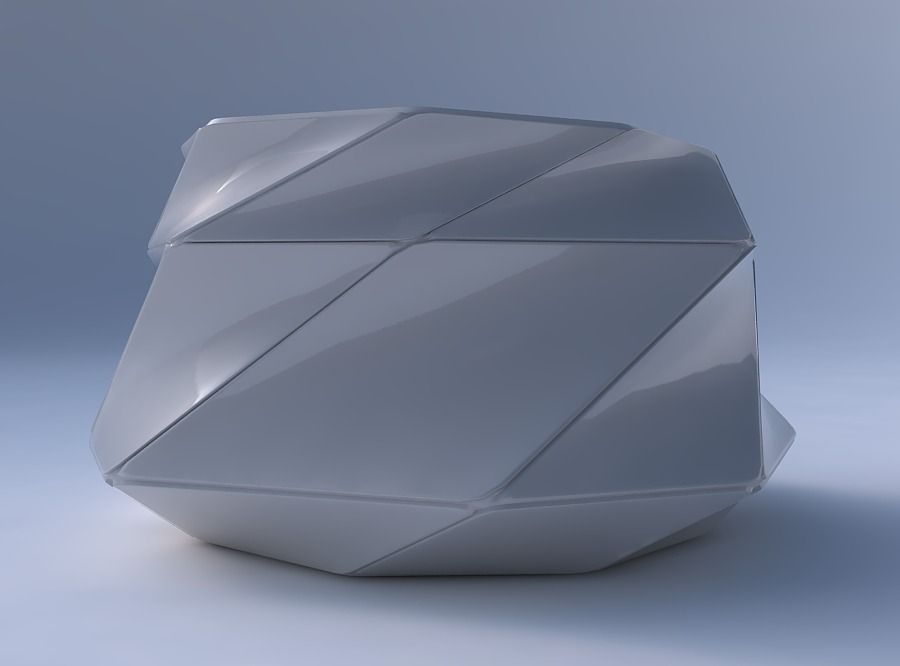 Bowl twisted elipse with huge plates 3D print model_4