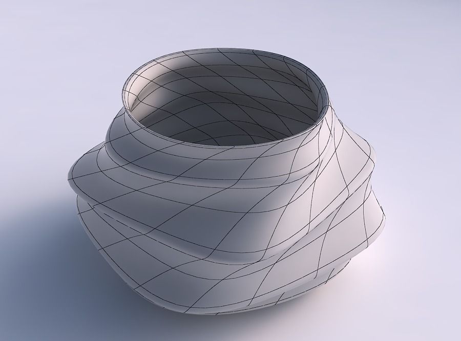 Bowl twisted elipse with horizontal sections 3D print model_5