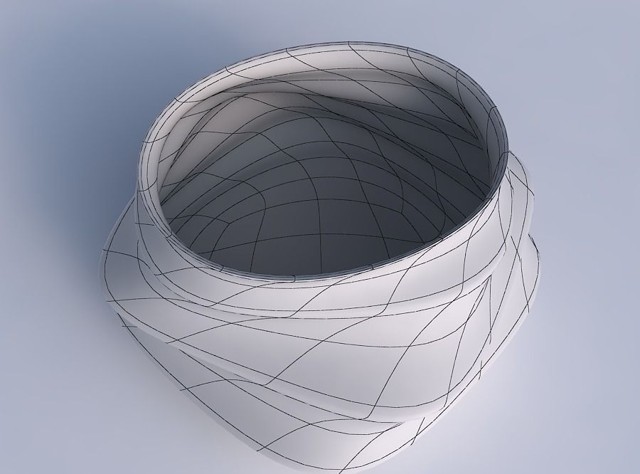 Bowl twisted elipse with horizontal sections 3D print model_6
