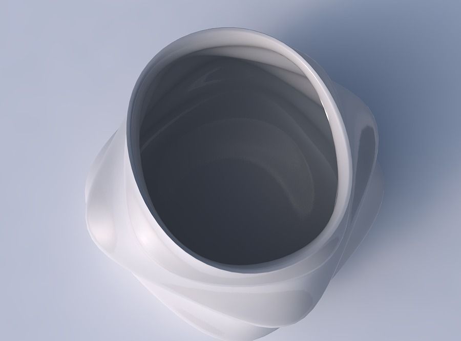 Bowl twisted elipse with horizontal sections 3D print model_2