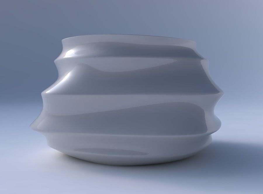 Bowl twisted elipse with horizontal sections 3D print model_4