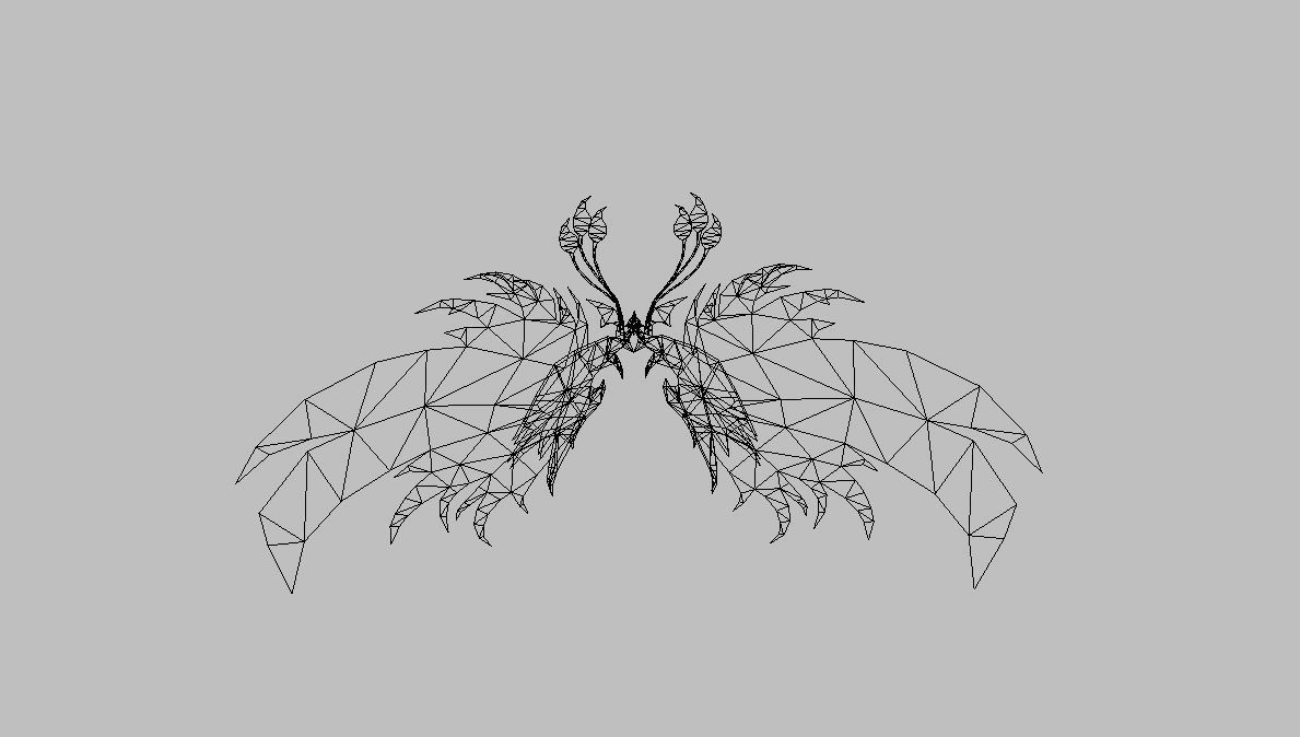 White Blue Wing Low-poly 3D model_8