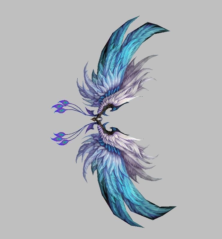 White Blue Wing Low-poly 3D model_1