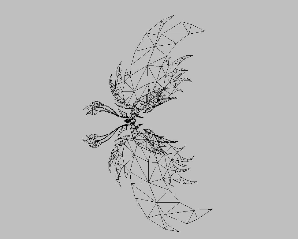 White Blue Wing Low-poly 3D model_18