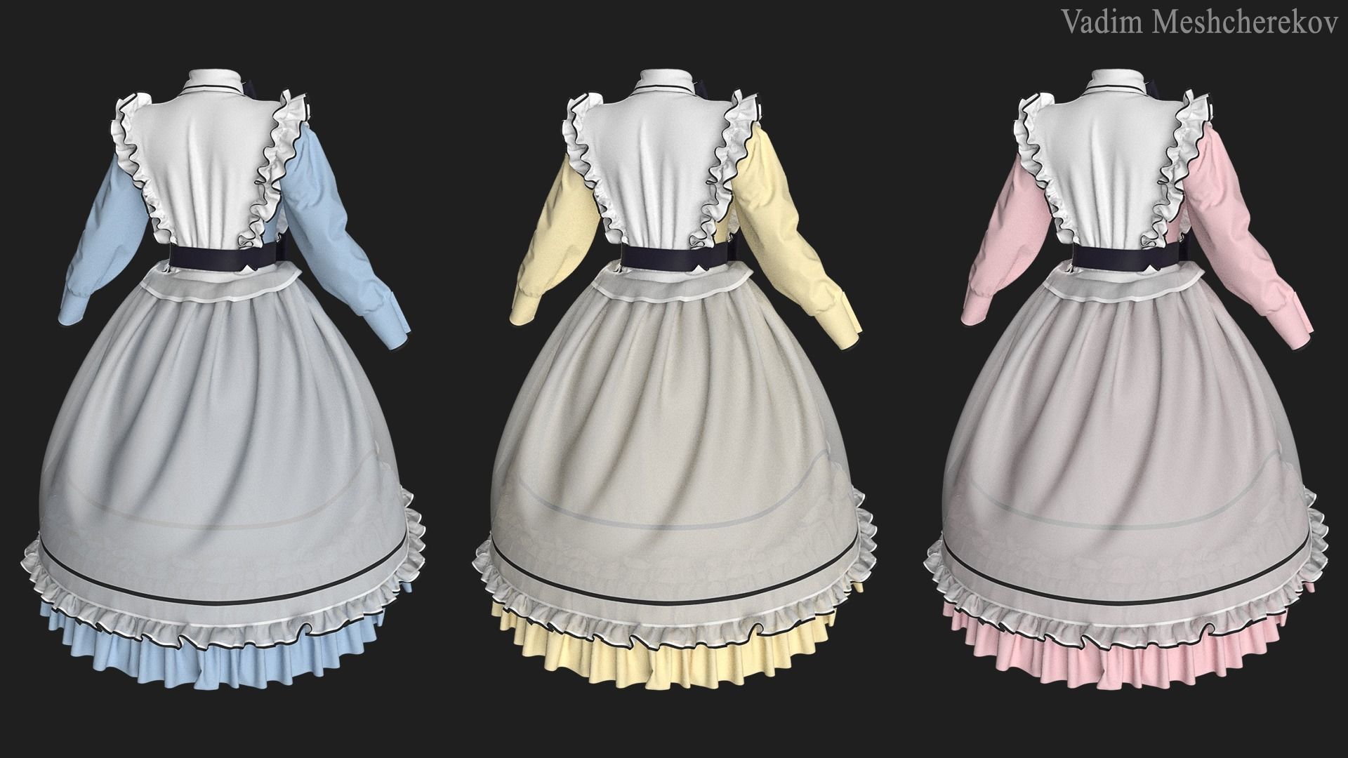 Vintage Dress 4 3D model_4