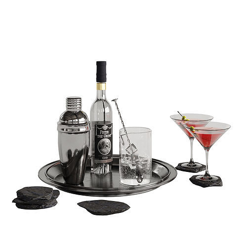 Cocktail decor set 3 3D model