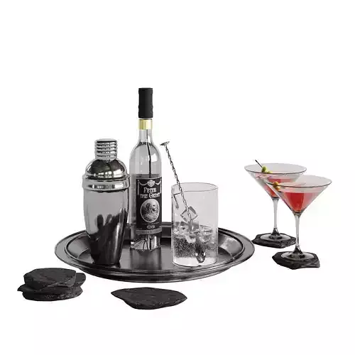 Cocktail decor set 3 3D model