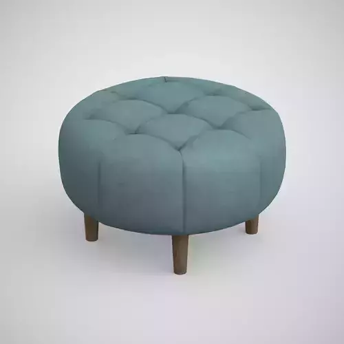 Landon rose round Ottoman blue