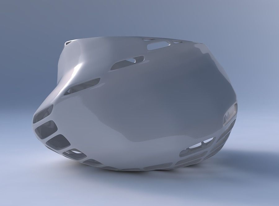 Bowl twisted elipse with diagonal grid lattice 2 3D print model_4