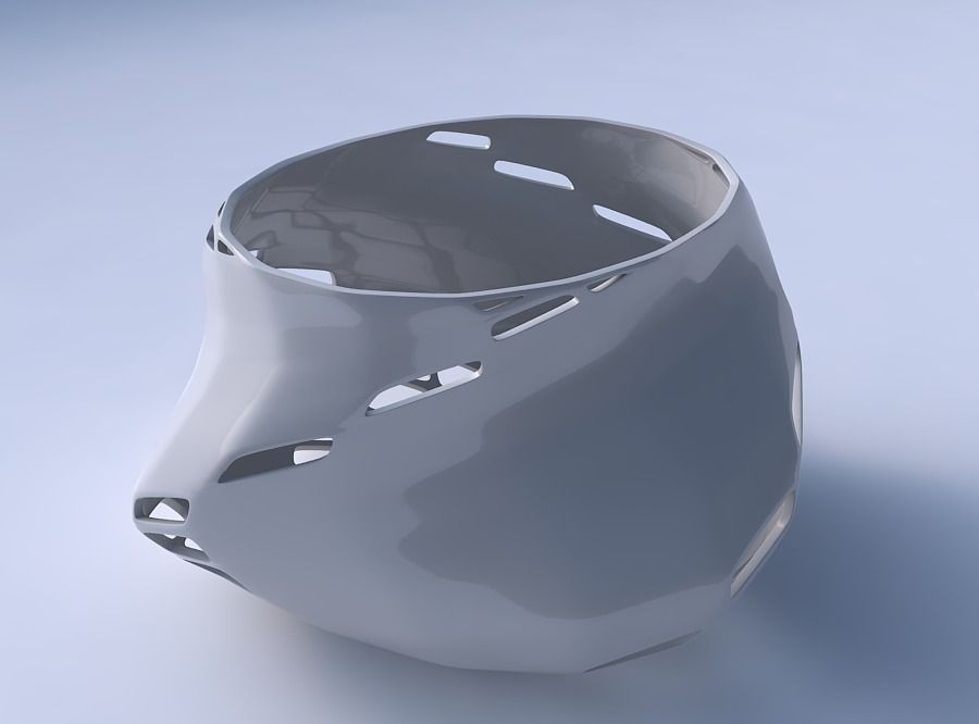 Bowl twisted elipse with diagonal grid lattice 2 3D print model_3