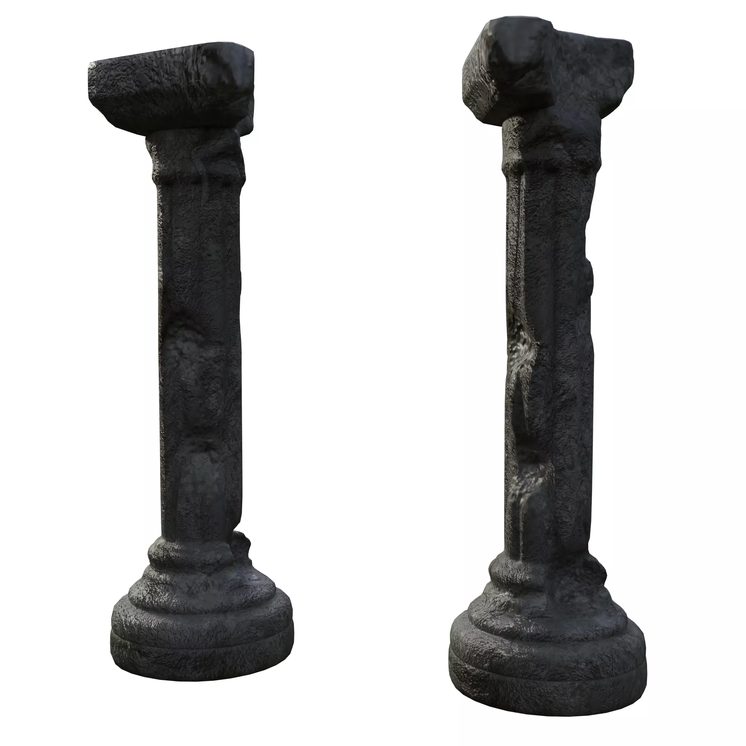 Broken Pillar-Mid Poly-3d model Free 3D model_0