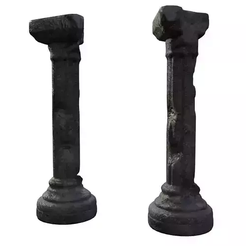 Broken Pillar-Mid Poly-3d model
