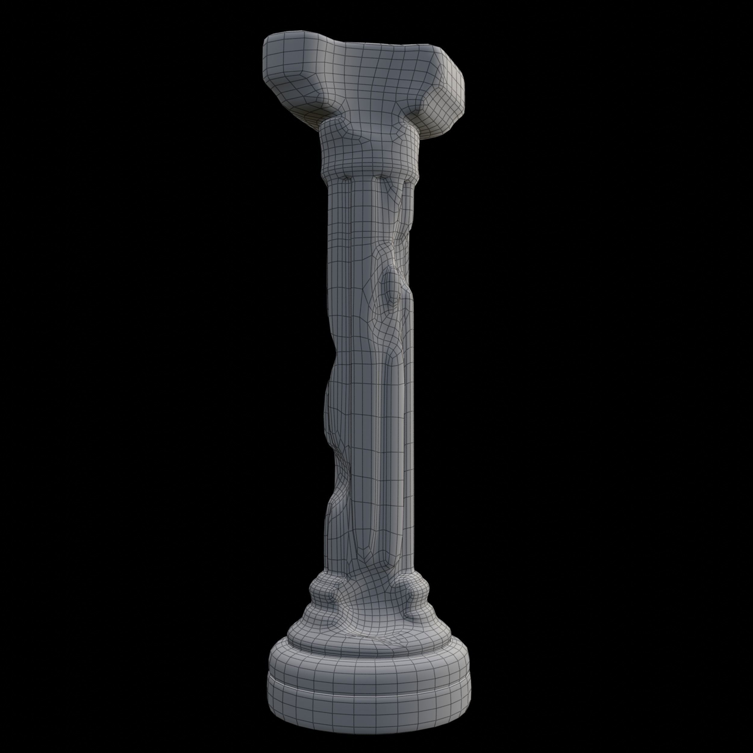 Broken Pillar-Mid Poly-3d model Free 3D model_4