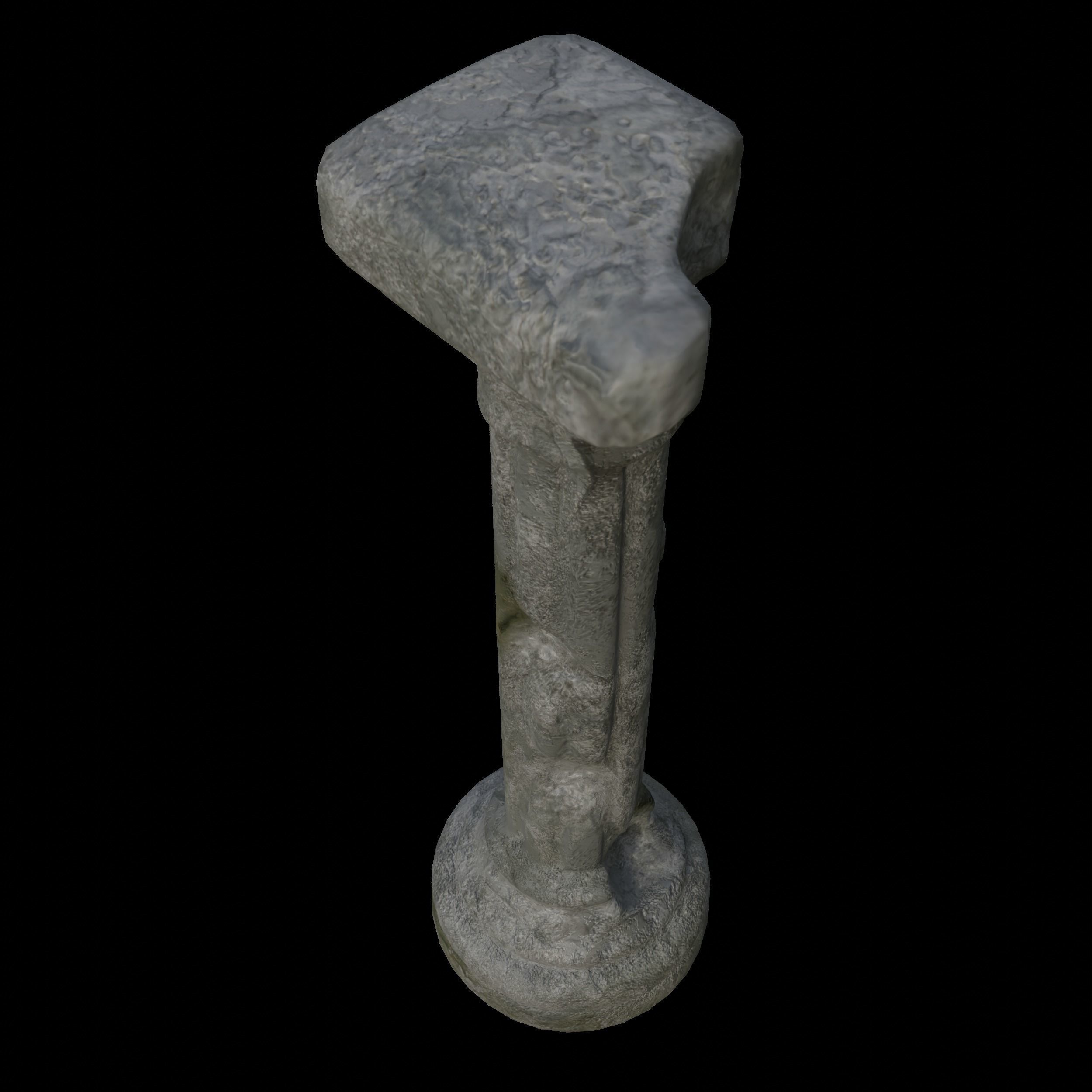Broken Pillar-Mid Poly-3d model Free 3D model_3