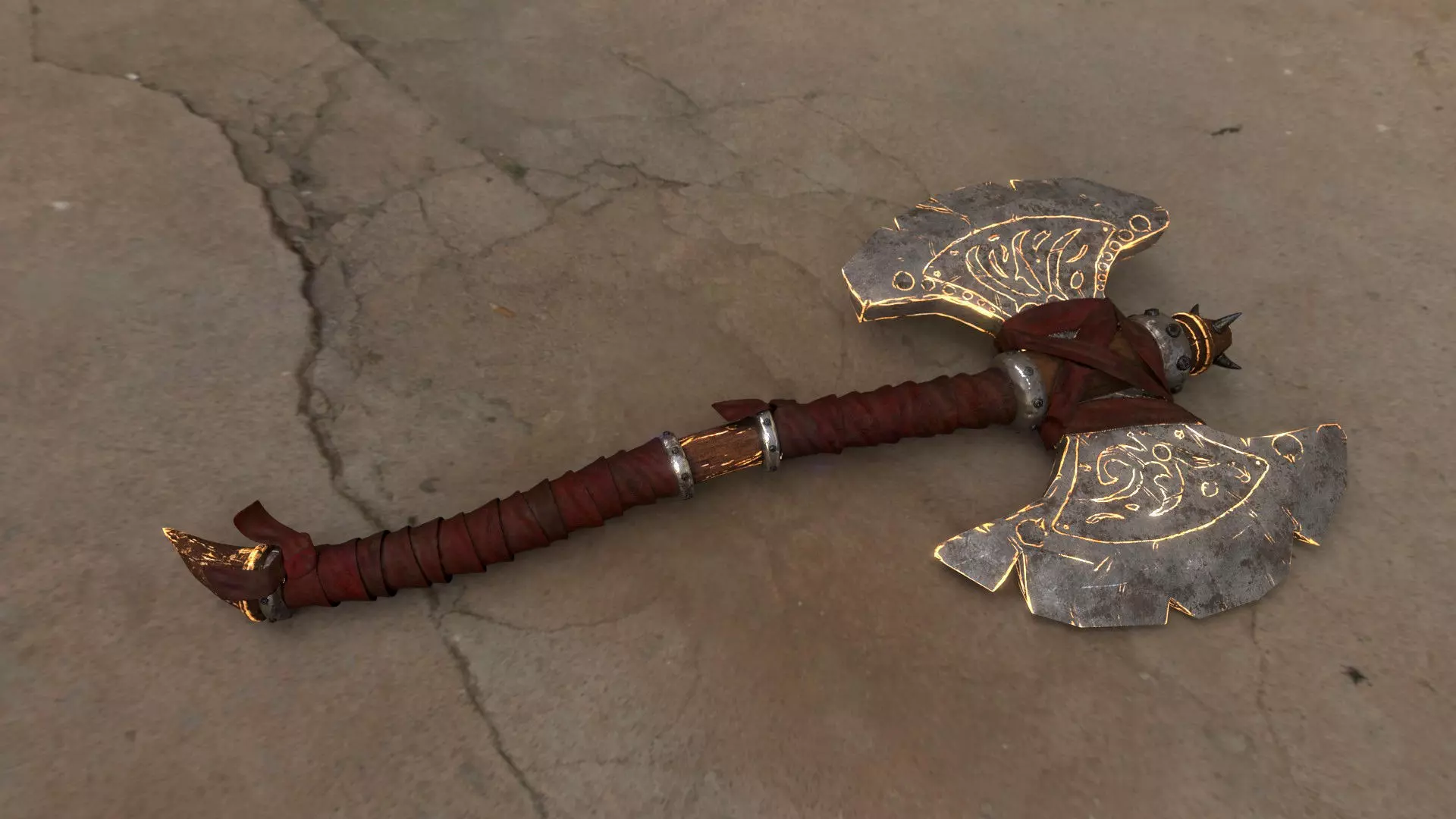 Stylized Energy Axe 3D model_0